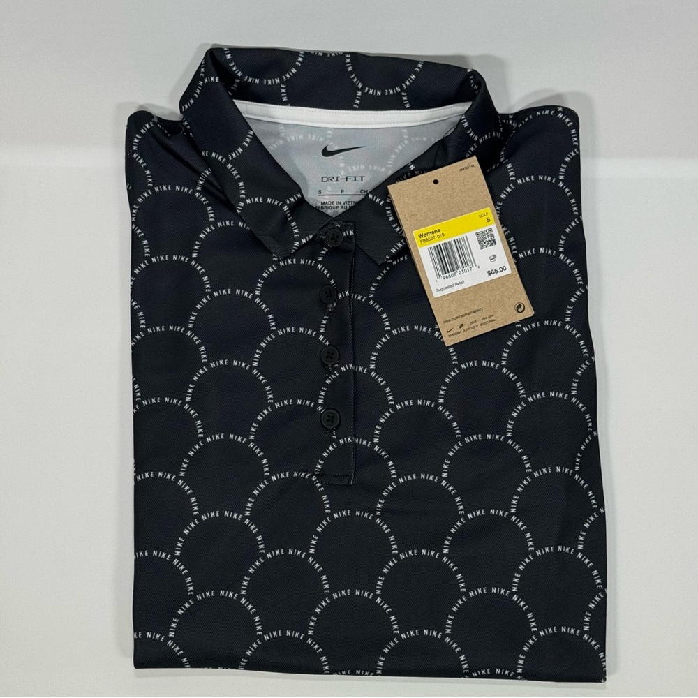 NWT New Nike Women's Small S Dri-FIT Victory Short Sleeve Printed Golf Polo Top - Picture 5 of 6